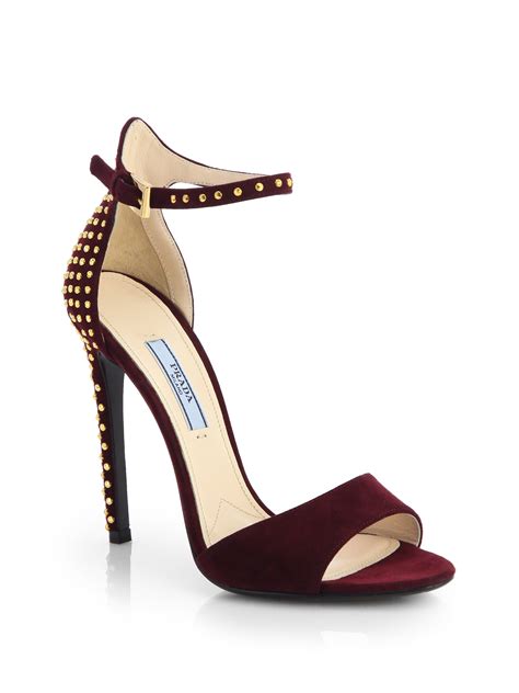 prada studded leather ankle-strap sandals|prada platform sandals outlet.